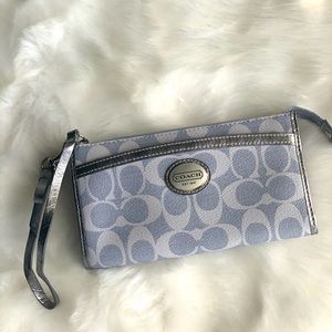 Coach signature print long wallet